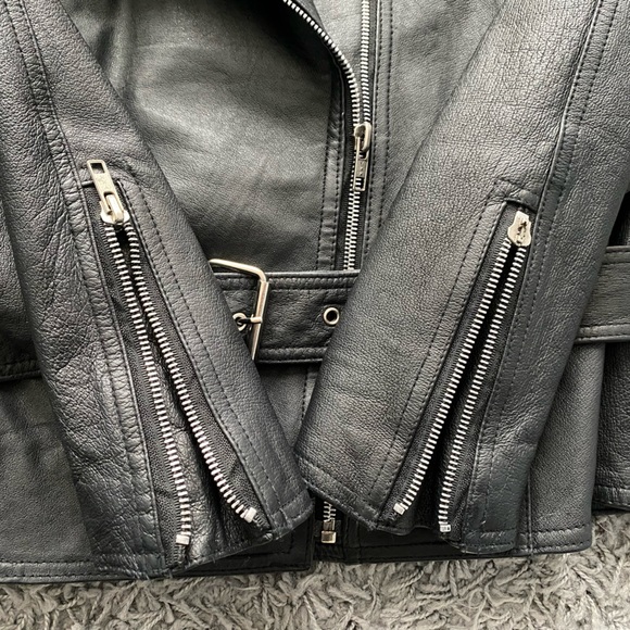 Vintage Cosa Nova Black Leather Biker Jacket - Picture 5 of 12